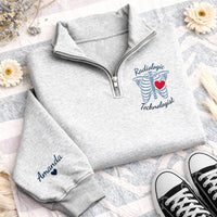 Custom Radiologic Technologist Embroidered Quarter Zip Sweatshirt, Personalized X Ray Tech Pullover, Radiology Graduation Gift