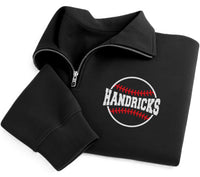 Baseball Name Embroidered Quarter Zip Sweatshirt, Personalized Baseball Pullover, Custom Player Gift, Sports Fan Quarter Zip Sweater