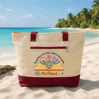Teacher Appreciation Tote Bag with Zipper, Personalized Teacher Name Bag, Custom Classroom Gift, Back to School Gift, Work Travel Tote