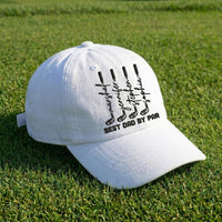 Personalized Best Dad By Par Embroidered Golf Hat, Custom Father's Day Cap, Grandpa Golf Gift, Adjustable Dad Hat for Stylish Golf Dads Gift