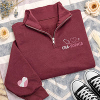 CNA Nurse Embroidered Quarter Zip Sweatshirt, Personalized Name Pullover, Certified Nursing Assistant Gift, Healthcare Worker Apparel