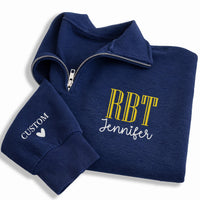 Respiratory Therapist RBT Embroidered Quarter Zip Sweatshirt, Personalized Name Medical Pullover, Healthcare Worker Gift, Custom RBT Apparel