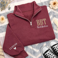 Respiratory Therapist RBT Embroidered Quarter Zip Sweatshirt, Personalized Name Medical Pullover, Healthcare Worker Gift, Custom RBT Apparel