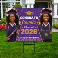 Photo Graduation Yard Sign, Custom Personalized Congrats Decor, Class of 2026, Graduation 2026, School Lawn Sign with Name Photo