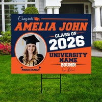 Personalized Graduation Yard Sign 2026 with Photo, Graduate Picture Sign, Class of 2026, Custom Graduation 2026 Yard Sign with Metal H-Stake