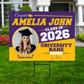 Personalized Graduation Yard Sign 2026 with Photo, Graduate Picture Sign, Class of 2026, Custom Graduation 2026 Yard Sign with Metal H-Stake