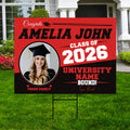 Personalized Graduation Yard Sign 2026 with Photo, Graduate Picture Sign, Class of 2026, Custom Graduation 2026 Yard Sign with Metal H-Stake