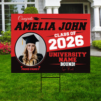 Personalized Graduation Yard Sign 2026 with Photo, Graduate Picture Sign, Class of 2026, Custom Graduation 2026 Yard Sign with Metal H-Stake
