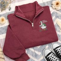 Mental Health Counselor Embroidered Quarter Zip Sweatshirt, Off to Regulate Emotions Goose Pullover, SEL Therapist Teacher Gift