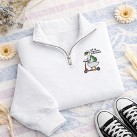 Mental Health Counselor Embroidered Quarter Zip Sweatshirt, Off to Regulate Emotions Goose Pullover, SEL Therapist Teacher Gift