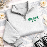 Cool Aunts Club Embroidered Quarter Zip Sweatshirt, Auntie Pullover Sweater, Family Weekend Outfit, Cozy Brunch Top, Fun Aunt Gift