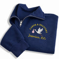 Labor And Delivery Nurse Embroidered Quarter Zip Sweatshirt, Personalized RN Pullover, Maternity Nurse Gift, L&D Nurse Custom Name Apparel