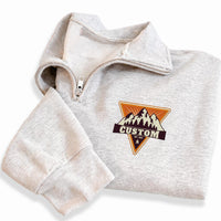 Personalized Logo Embroidered Quarter Zip Sweatshirt, Custom Team Pullover, Business Branded Pullover, Bridal Party Outfit, Corporate Gift