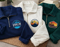 Personalized Logo Embroidered Quarter Zip Sweatshirt, Custom Team Pullover, Business Branded Pullover, Bridal Party Outfit, Corporate Gift