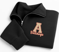 Custom Team Embroidered Quarter Zip Sweatshirt, Personalized School Mascot Pullover, Sports Team Spirit Wear Gift Apparel