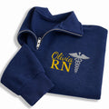Nurse Embroidered Quarter Zip Sweatshirt, Personalized RN Pullover, Custom Medical Worker Gift, Nursing School Sweater