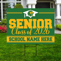 Personalized Senior Graduation Yard Sign 2026 with Mascot - Grad Sign, Class of 2026, Custom Graduation 2026 Yard Sign with Metal H-Stake