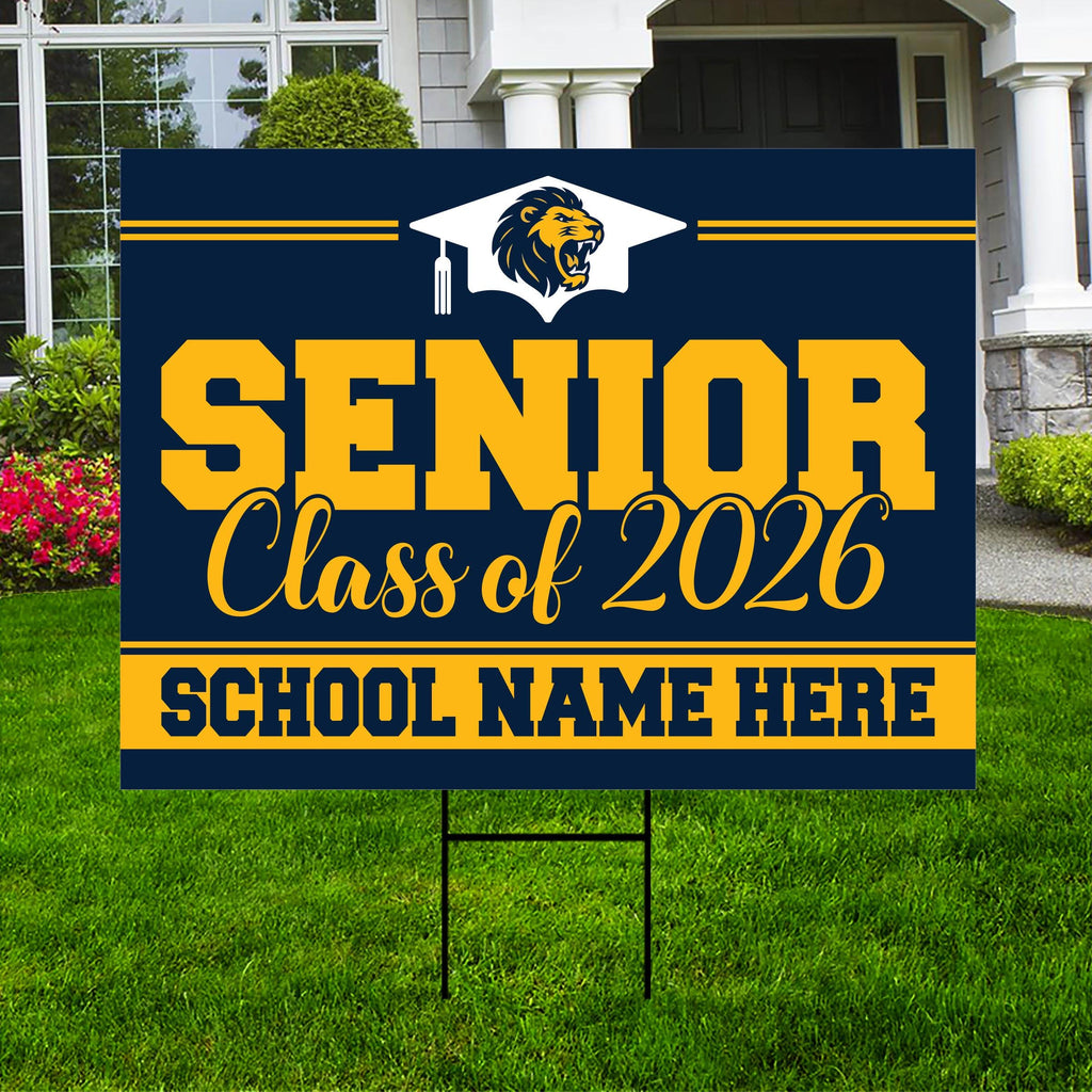 Personalized Senior Graduation Yard Sign 2026 with Mascot - Grad Sign ...
