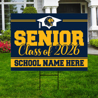 Personalized Senior Graduation Yard Sign 2026 with Mascot - Grad Sign, Class of 2026, Custom Graduation 2026 Yard Sign with Metal H-Stake