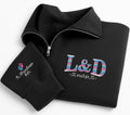 Personalized L&D Nurse Embroidered Quarter Zip Sweatshirt, Labor Delivery RN Pullover, Custom Sleeve Name, Nurses Week Gift, Gift for RN