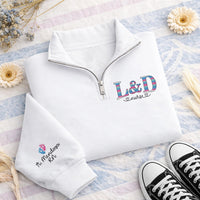 Personalized L&D Nurse Embroidered Quarter Zip Sweatshirt, Labor Delivery RN Pullover, Custom Sleeve Name, Nurses Week Gift, Gift for RN