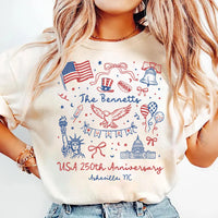 Personalized USA 250th Anniversary Shirt, Custom Family Matching Tee, Patriotic Semiquincentennial Outfit, July 4th Gift, 1776 2026 Gift