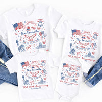 Personalized USA 250th Anniversary Shirt, Custom Family Matching Tee, Patriotic Semiquincentennial Outfit, July 4th Gift, 1776 2026 Gift