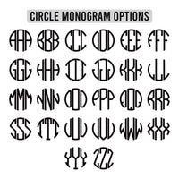 Monogram Tote Bag with Zipper, Personalized Initial Beach Bag, Custom Circle Monogram Tote, Bridesmaid Gift, Travel Tote Bag