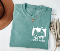 Custom Camp Shirt, Personalized Camping Pocket Tee, Family Camp Trip Shirt, Summer Camp Matching Outfit, Camp Name Vacation Tee