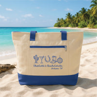 Custom Texas Bachelorette Tote Bag with Zipper, Personalized Cowgirl Party Favor Bag, Western Bride Squad Beach Tote