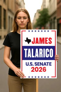 James Talarico For Texas Senate 2026 Election Sign, Democratic Party, Political Campaign Sign, Senate Election 2026 Race Poster Sign