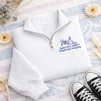 Personalized X-Ray Embroidered Quarter Zip Sweatshirt, Custom Rad Tech Pullover, Skeleton Xray Tech Top, Radiology Grad Gift, Gift for RT