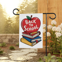 Back to School Garden Flag, 12x18 Double Sided Yard Flag, School Pride Decor, Cute Yellow Bus Teacher Porch Decor, New Student Gift