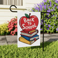 Back to School Garden Flag, 12x18 Double Sided Yard Flag, School Pride Decor, Cute Yellow Bus Teacher Porch Decor, New Student Gift