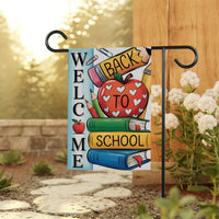 Welcome Back to School Garden Flag, 12x18 Double Sided Yard Flag, School Pride Decor, Teacher Outdoor Porch Decor, New Student Gift
