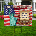 250 Years Freedom Yard Sign, God Bless America 1776-2026 Decor, Weatherproof Coroplast Sign, Metal H-Stake Included, Patriotic Yard Decor