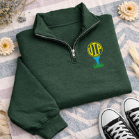Personalized Golf Embroidered Quarter Zip Sweatshirt, Custom Tee Monogram, Preppy Golf Layer, Country Club Outfit, Gift for Golfer