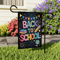 Back to School Garden Flag, 12x18 Double Sided Yard Flag, School Pride Decor, Teacher Classroom Outdoor Porch Welcome, New Student Gift