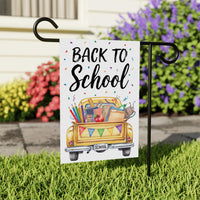 Back to School Garden Flag, 12x18 Double Sided Yard Flag, School Pride Decor, Fun Classroom Welcome Outdoor Decor, New Student Gift