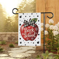 Back to School Apple Garden Flag, 12x18 Double Sided Yard Flag, School Pride Decor, Teacher Classroom Porch Decor, New Student Gift