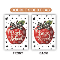 Back to School Apple Garden Flag, 12x18 Double Sided Yard Flag, School Pride Decor, Teacher Classroom Porch Decor, New Student Gift