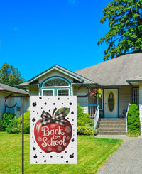 Back to School Apple Garden Flag, 12x18 Double Sided Yard Flag, School Pride Decor, Teacher Classroom Porch Decor, New Student Gift