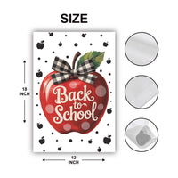 Back to School Apple Garden Flag, 12x18 Double Sided Yard Flag, School Pride Decor, Teacher Classroom Porch Decor, New Student Gift