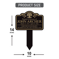 Planted in Memory Aluminum Yard Sign, Personalized Memorial Garden Stake, 10x14 Rust-Free Grave Marker, Custom Name Outdoor Remembrance Sign