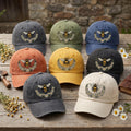 Bee Floral Embroidered Hat, Wildflower Nature Cap, Low Profile Dad Hat, Cottagecore Botanical Garden Style, Bee Lover Gift for Her