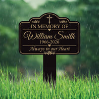 Personalized Memorial Aluminum Yard Sign, Custom Grave Marker with Name and Years, 10x14 Rust-Free Outdoor Garden Stake, Sympathy Gift