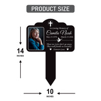 Personalized Memorial Photo Aluminum Yard Sign, Custom Grave Marker with Name Dates and Logo, 10x14 Rust-Free Outdoor Garden Stake