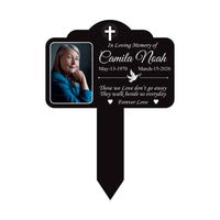 Personalized Memorial Photo Aluminum Yard Sign, Custom Grave Marker with Name Dates and Logo, 10x14 Rust-Free Outdoor Garden Stake