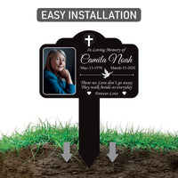 Personalized Memorial Photo Aluminum Yard Sign, Custom Grave Marker with Name Dates and Logo, 10x14 Rust-Free Outdoor Garden Stake