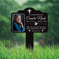 Personalized Memorial Photo Aluminum Yard Sign, Custom Grave Marker with Name Dates and Logo, 10x14 Rust-Free Outdoor Garden Stake